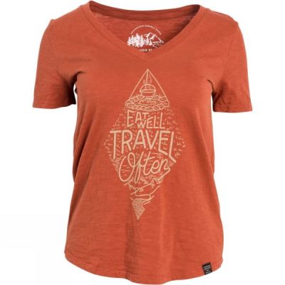 Playeras United By Blue Travel Often Mujer Naranjas - Chile SMU325748